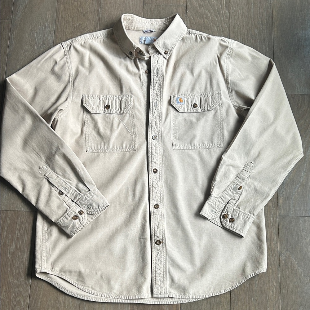 Carhartt Men's Beige Button Down Shirt
